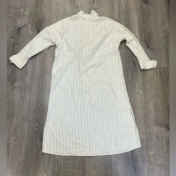 Zara Cream & Black Pin-Striped Gold Buttons with Cuffed Sleeves, Stylish Dress - Picture 2 of 10